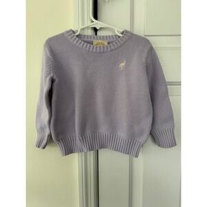 The Beaufort Bonnet Company Lavender Flamingo Cotton Knit Sweater 3T Purple